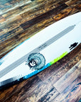 MonstaChief F | organic rail art in yellow, aqua, black